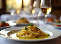 Piatto di cucina italiana con ingredienti freschi