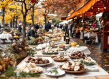 Immagine di piatti autunnali in un evento gastronomico