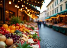 Immagine di un evento gastronomico in Italia con piatti tipici