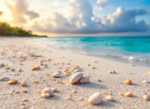 Spiaggia di Zanzibar con acque cristalline e palme