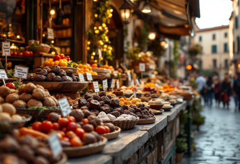 Immagine di un evento gastronomico in Italia con piatti tipici