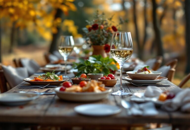 Immagine di piatti autunnali in un evento gastronomico