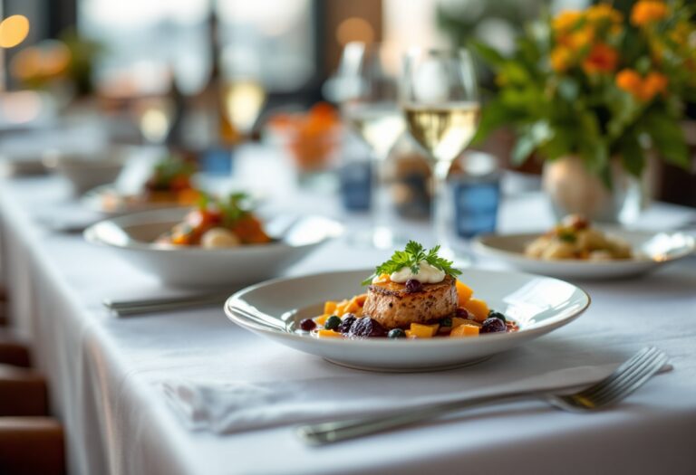 Immagine di un evento gastronomico in Italia con piatti tipici