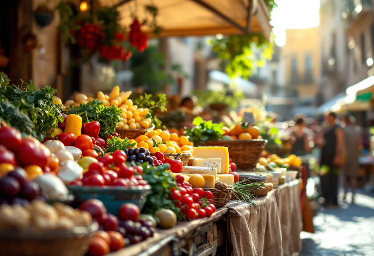 Immagine di un evento gastronomico in Italia con piatti tipici