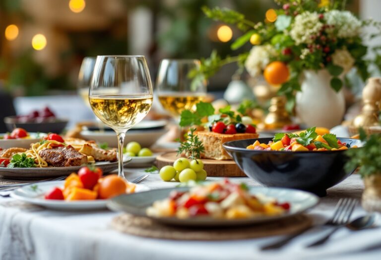 Festa culinaria con piatti tipici italiani